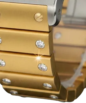 Detalle de los eslabones satinados con diamantes naturales